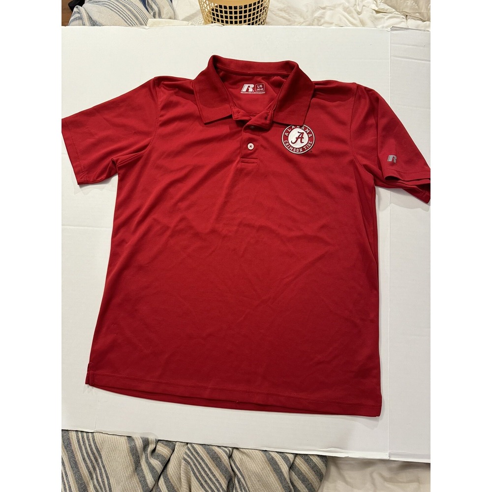 Men's Russell Athletic Alabama Crimson Tide Polo Golf Shirt, RedLarge 42-44